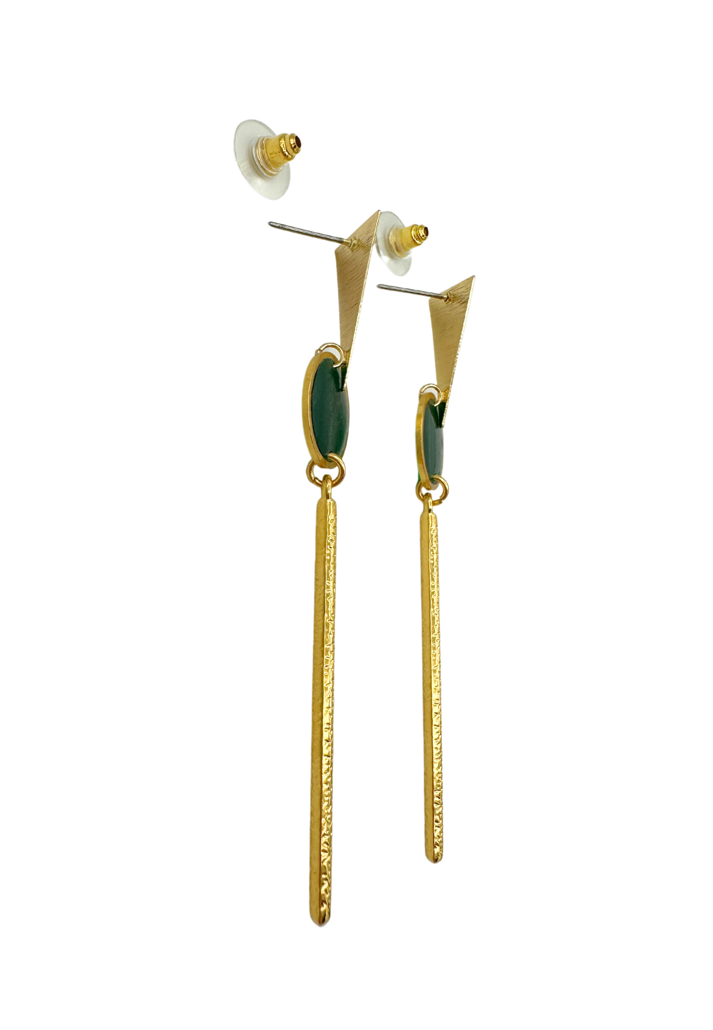 Statige art deco oorbellen, groen