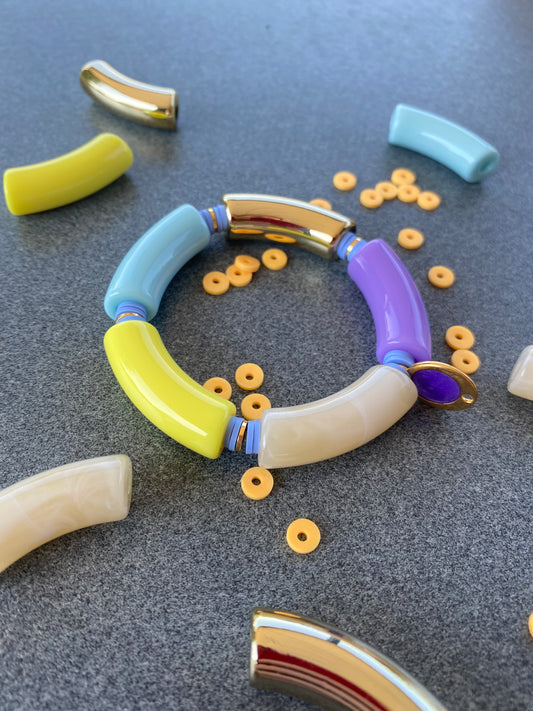 Kleurrijke tube armbanden - Paars